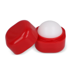Boule de baume à lèvres publicitaire dans une boîte FPS 15 LipCube couleur rouge deuxième vue