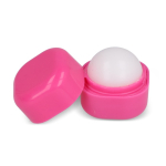 Boule de baume à lèvres publicitaire dans une boîte FPS 15 LipCube couleur rose deuxième vue