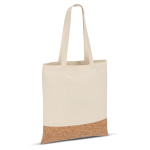 Tote bag en coton avec base en liège 170 g/m² couleur naturel