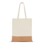 Tote bag en coton avec base en liège 170 g/m² couleur naturel deuxième vue