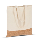 Tote bag en coton avec base en liège 170 g/m² couleur naturel troisième vue