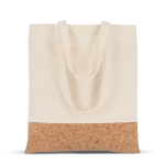 Tote bag en coton avec base en liège 170 g/m² couleur naturel quatrière vue