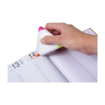 3 marqueurs fluorescents dans un triangle en plastique Triangle couleur blanc troisième vue