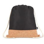 Sac à dos en RPET avec base en liège et capacité de 10 kg couleur noir deuxième vue