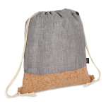 Sac à dos en RPET avec base en liège et capacité de 10 kg couleur gris