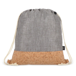 Sac à dos en RPET avec base en liège et capacité de 10 kg couleur gris deuxième vue