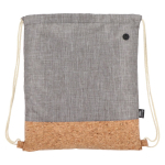 Sac à dos en RPET avec base en liège et capacité de 10 kg couleur gris troisième vue