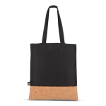 Tote bag en RPET avec base en liège et capacité de 10 kg couleur noir deuxième vue