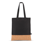 Tote bag en RPET avec base en liège et capacité de 10 kg couleur noir troisième vue
