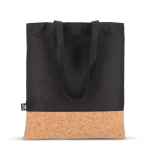 Tote bag en RPET avec base en liège et capacité de 10 kg couleur noir cinquième vue
