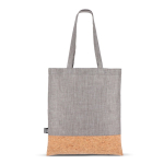 Tote bag en RPET avec base en liège et capacité de 10 kg couleur gris deuxième vue