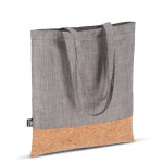Tote bag en RPET avec base en liège et capacité de 10 kg couleur gris quatrière vue