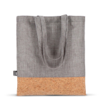 Tote bag en RPET avec base en liège et capacité de 10 kg couleur gris cinquième vue