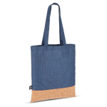 Tote bag en RPET avec base en liège et capacité de 10 kg couleur bleu foncé