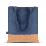 Tote bag en RPET avec base en liège et capacité de 10 kg couleur bleu foncé cinquième vue