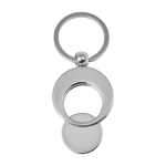 Porte-clés rond en métal avec jeton pour les courses KeyCoin couleur argenté sixième vue
