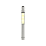 Lampe à technologie COB avec aimant et clip métallique couleur argenté troisième vue