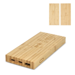 Powerbank en bambou avec trois ports différents 8.000 mAh