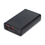 Powerbank à charge rapide avec deux ports différents 10.000 mAh couleur noir deuxième vue