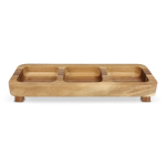 Mini table en bois d'acacia avec 3 compartiments pour apéritif couleur bois deuxième vue