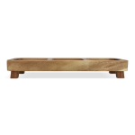 Mini table en bois d'acacia avec 3 compartiments pour apéritif couleur bois troisième vue