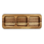 Mini table en bois d'acacia avec 3 compartiments pour apéritif couleur bois quatrière vue