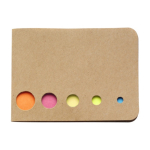 Notes adhésives en 5 couleurs différentes avec couverture en carton couleur marron première vue