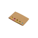 Notes adhésives en 5 couleurs différentes avec couverture en carton couleur marron quatrième vue