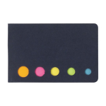 Notes adhésives en 5 couleurs différentes avec couverture en carton couleur noir première vue