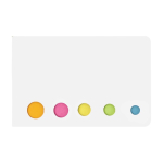 Notes adhésives en 5 couleurs différentes avec couverture en carton couleur blanc première vue