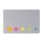 Notes adhésives en 5 couleurs différentes avec couverture en carton couleur argenté première vue