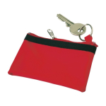 Porte-monnaie compact et léger en nylon avec fermeture éclair noire couleur rouge première vue