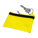 Porte-monnaie compact et léger en nylon avec fermeture éclair noire couleur jaune première vue