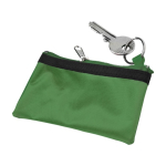 Porte-monnaie compact et léger en nylon avec fermeture éclair noire couleur vert première vue
