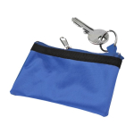 Porte-monnaie compact et léger en nylon avec fermeture éclair noire couleur bleu ultramarine première vue