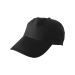 Casquette classique coton, 5 panneaux, avec fermeture en plastique couleur noir troisième vue