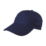 Casquette classique coton, 5 panneaux, avec fermeture en plastique couleur bleu première vue