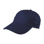 Casquette classique coton, 5 panneaux, avec fermeture en plastique couleur bleu troisième vue