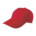 Casquette classique coton, 5 panneaux, avec fermeture en plastique couleur rouge première vue