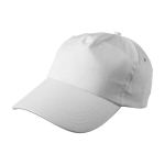 Casquette classique coton, 5 panneaux, avec fermeture en plastique couleur blanc première vue