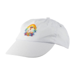 Casquette classique coton, 5 panneaux, avec fermeture en plastique couleur blanc deuxième vue