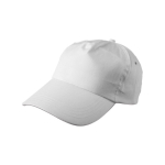 Casquette classique coton, 5 panneaux, avec fermeture en plastique couleur blanc troisième vue