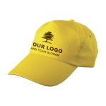Casquette classique coton, 5 panneaux, avec fermeture en plastique couleur jaune deuxième vue