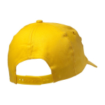 Casquette classique coton, 5 panneaux, avec fermeture en plastique couleur jaune troisième vue