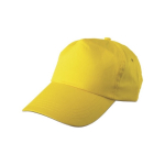 Casquette classique coton, 5 panneaux, avec fermeture en plastique couleur jaune quatrième vue