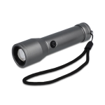 Lampe de poche LED rechargeable et étanche en aluminium recyclé couleur argenté