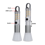 Lampe de poche en aluminium recyclé avec lumière LED et fonction zoom couleur argenté deuxième vue