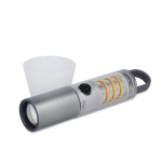 Lampe de poche en aluminium recyclé avec lumière LED et fonction zoom couleur argenté troisième vue