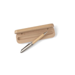 Stylo en bois avec étui assorti encre allemande Dokumental bleu couleur marron cinquième vue