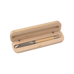 Stylo en bois avec étui assorti encre allemande Dokumental bleu couleur marron sixième vue
